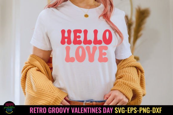 Download Hello Love I Groovy Valentines Day SVG - Premium Resources